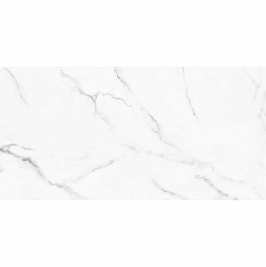 Carrara Luxury Rigid Core Click Vinyl Flooring Marble Tile 30.5x61cm