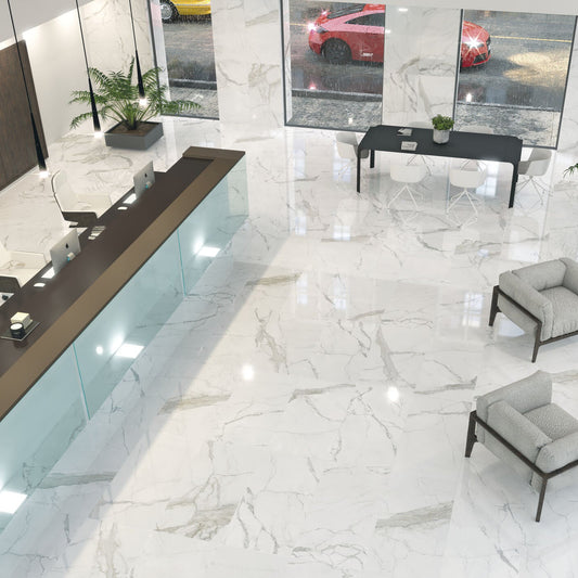 Carrara Luxe Gloss Tile 60x60cm