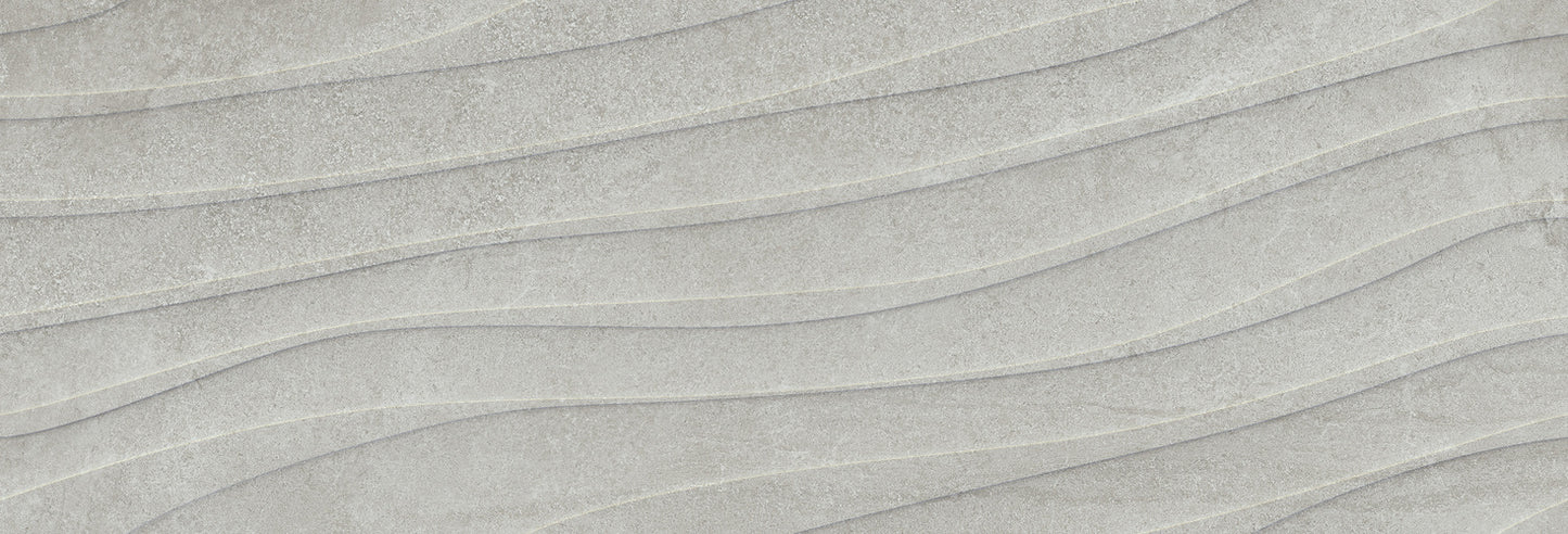 Close up of Blend grey decorative wall tile with contemporary textured design