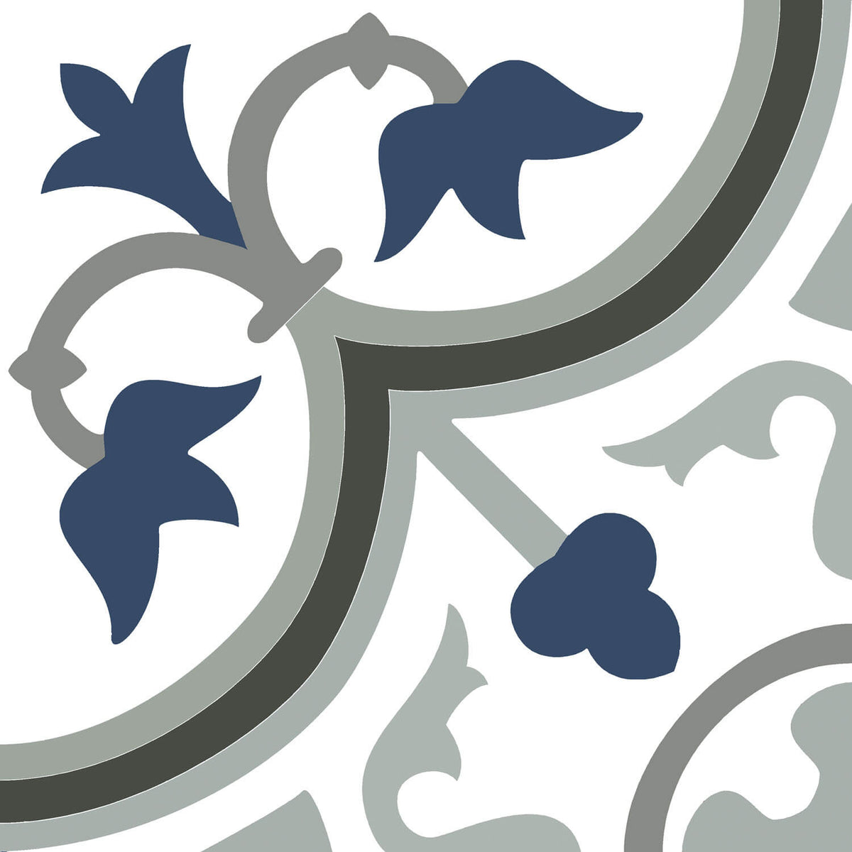 Close up of decorative Catalonia blue porcelain tiles for bathroom and kitchen walls and floors