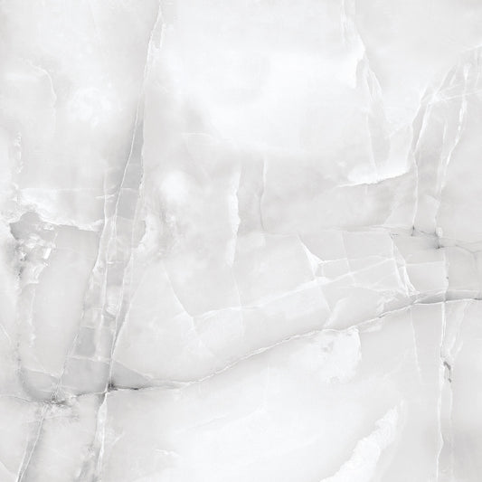 Close up of Onyx ice grey marble bathroom and kitchen tile with polished finish and soft grey veining