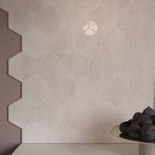 Contemporary hexagon Wish pink wall tiles