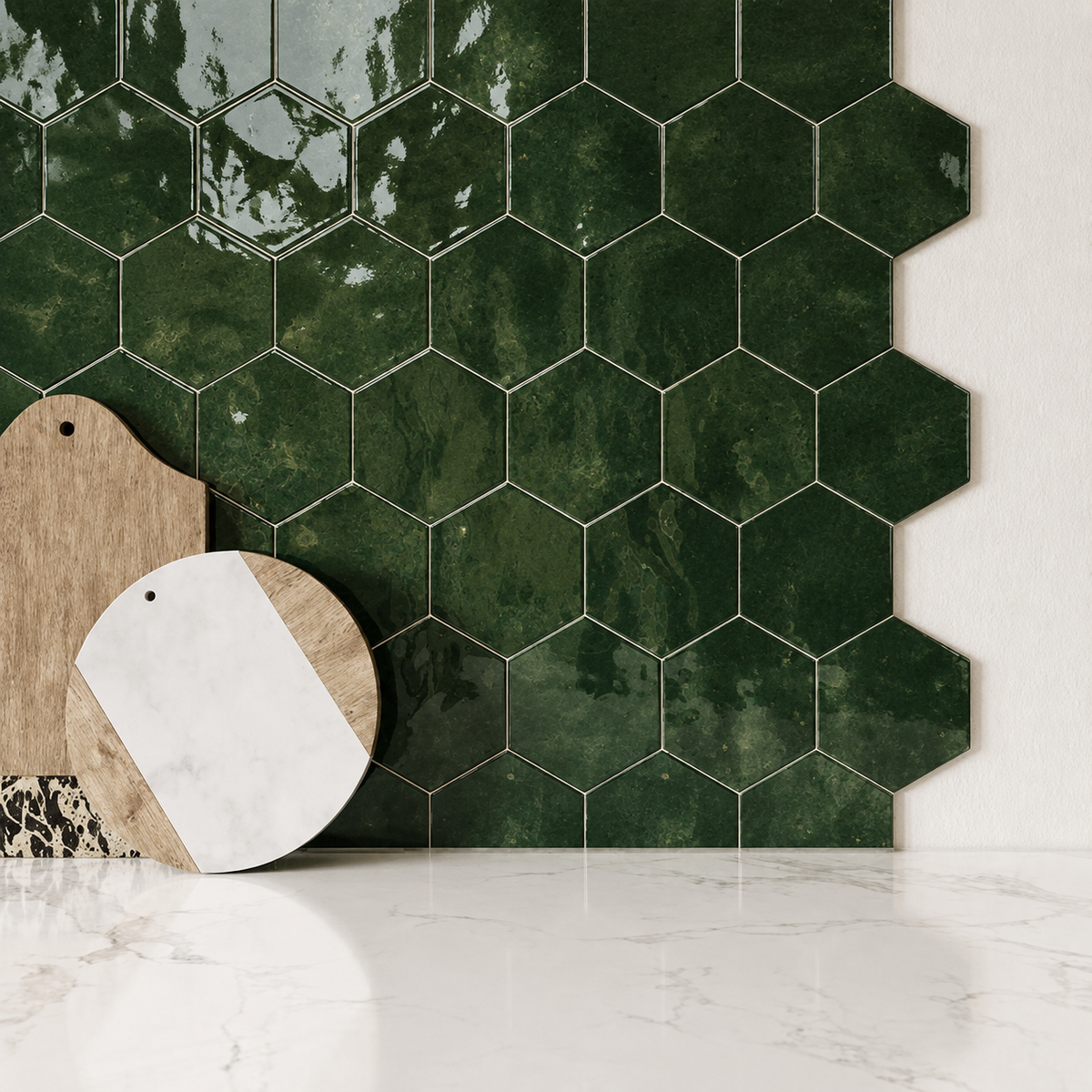 Wish Green Hexagon Tile 15x17.3cm