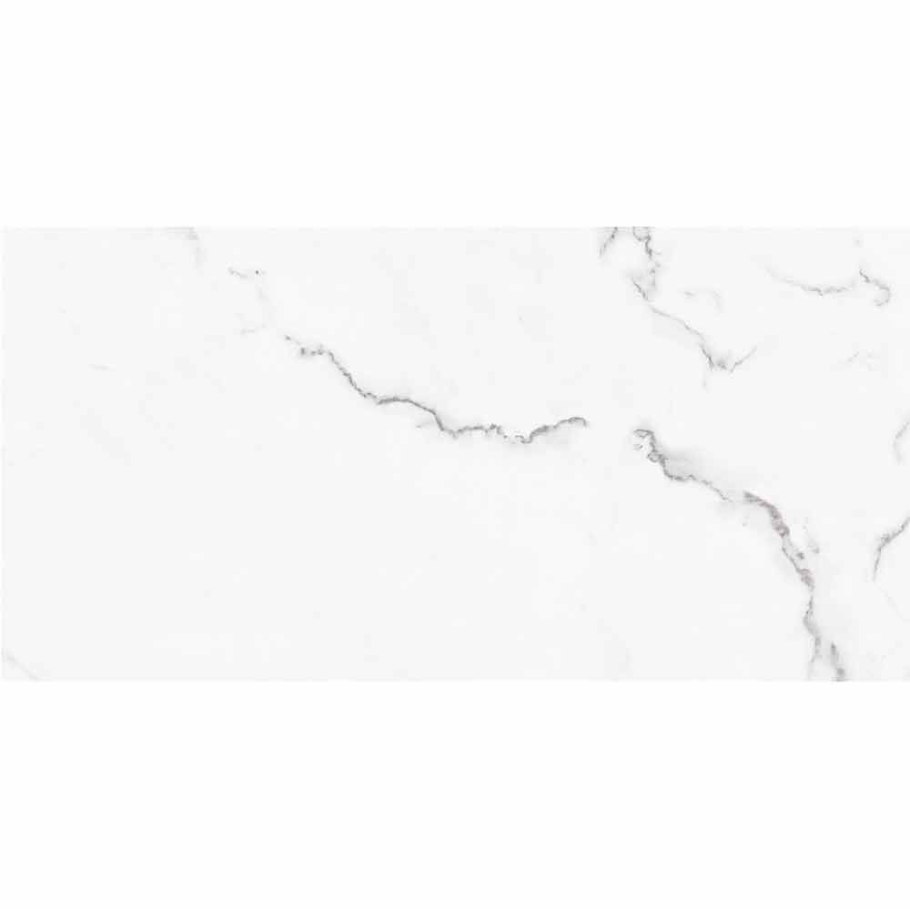 Carrara Luxury Rigid Core Click Vinyl Flooring Marble Tile 30.5x61cm