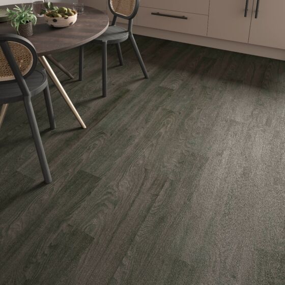 Orkney Luxury Rigid Core Click Vinyl Flooring Black Elm Plank 17.8x121.9cm