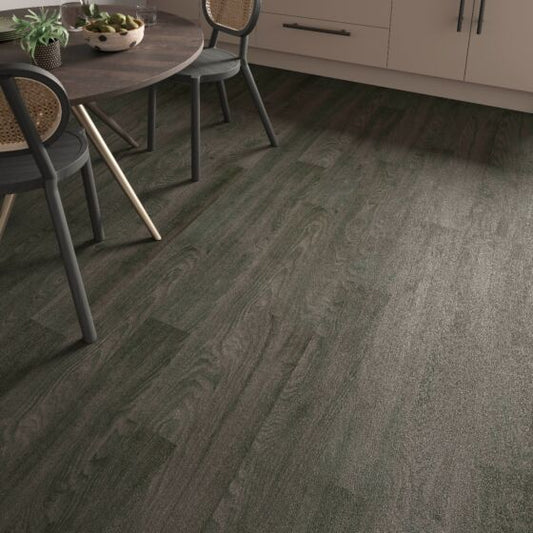 Orkney Luxury Rigid Core Click Vinyl Flooring Black Elm Plank 17.8x121.9cm