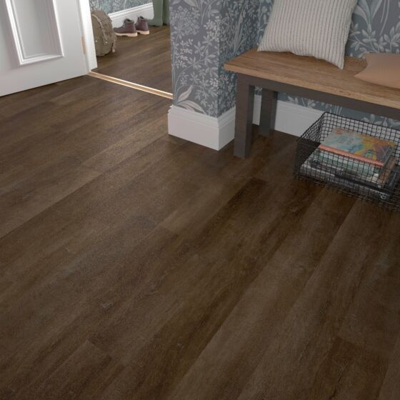 Orkney Luxury Rigid Core Click Vinyl Flooring Rich Walnut Plank 17.8x121.9cm