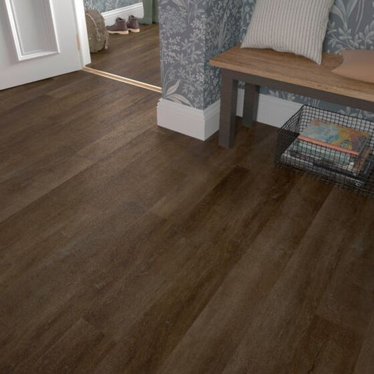 Orkney Luxury Rigid Core Click Vinyl Flooring Rich Walnut Plank 17.8x121.9cm