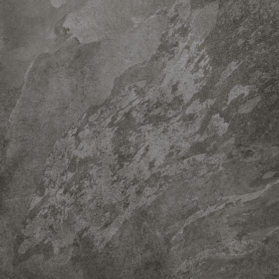 Black stone effect tile with a textured pattern
