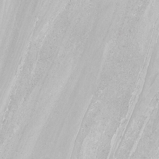Close up of Andrea dark grey polished floor and wall tile featuring durable stone-effect finish