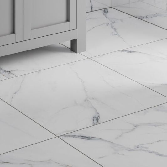 Kitchen floor featuring Anna Matt floor tiles for an elegant, modern interior