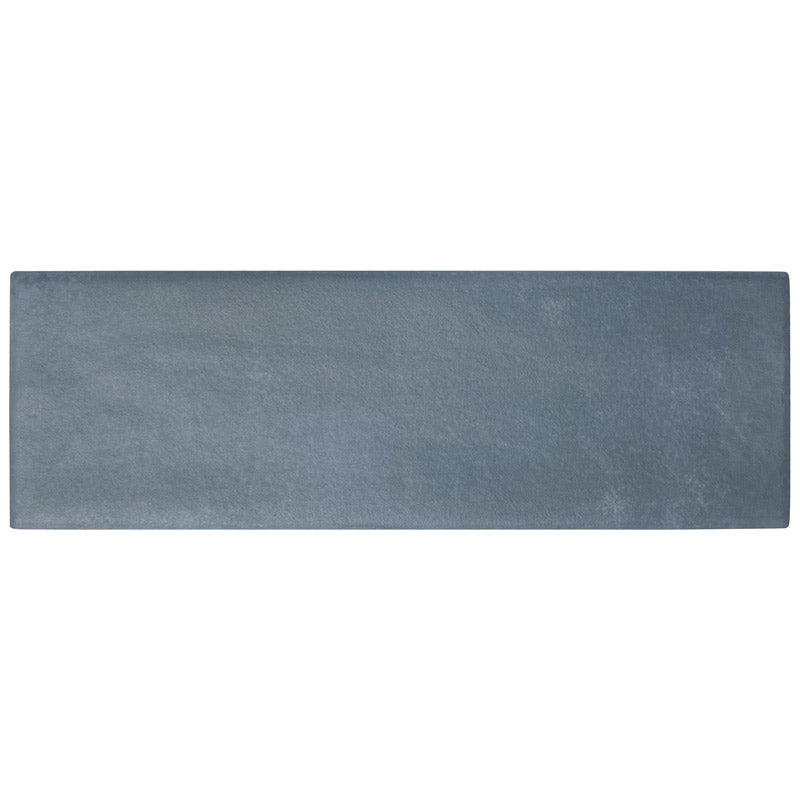 Close up of Atelier blue matt brick wall and wall tile