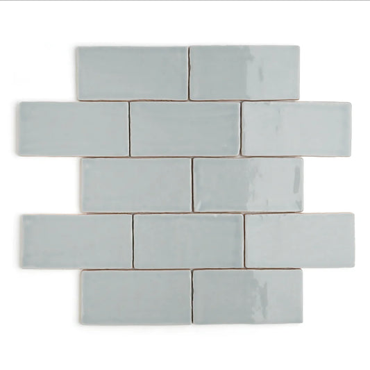 Bespoke Duck Egg ceramic wall tile featuring a soft duck egg blue glaze, stylish decorative tile ideal for bathroom walls, kitchen splashbacks and modern interior feature walls