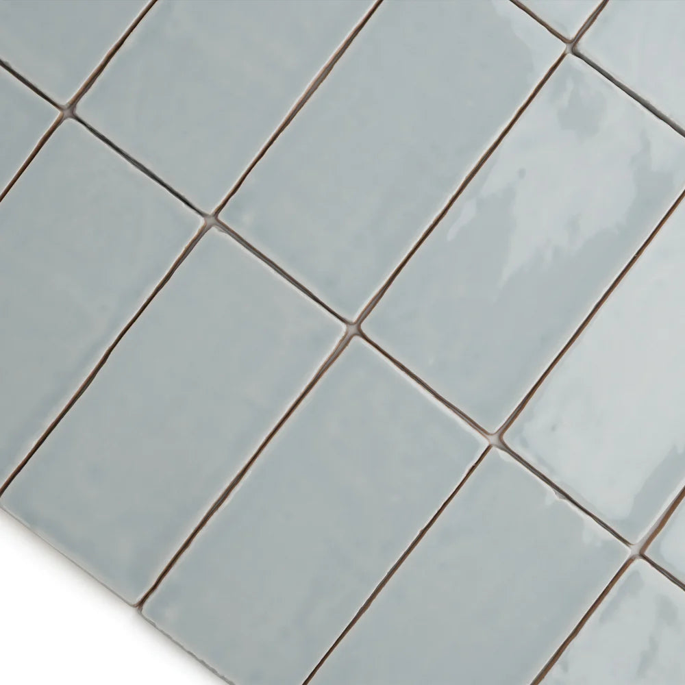 Bespoke Duck Egg ceramic wall tile with soft duck egg blue glaze, decorative wall tile ideal for bathroom walls, kitchen splashbacks and modern interior feature walls