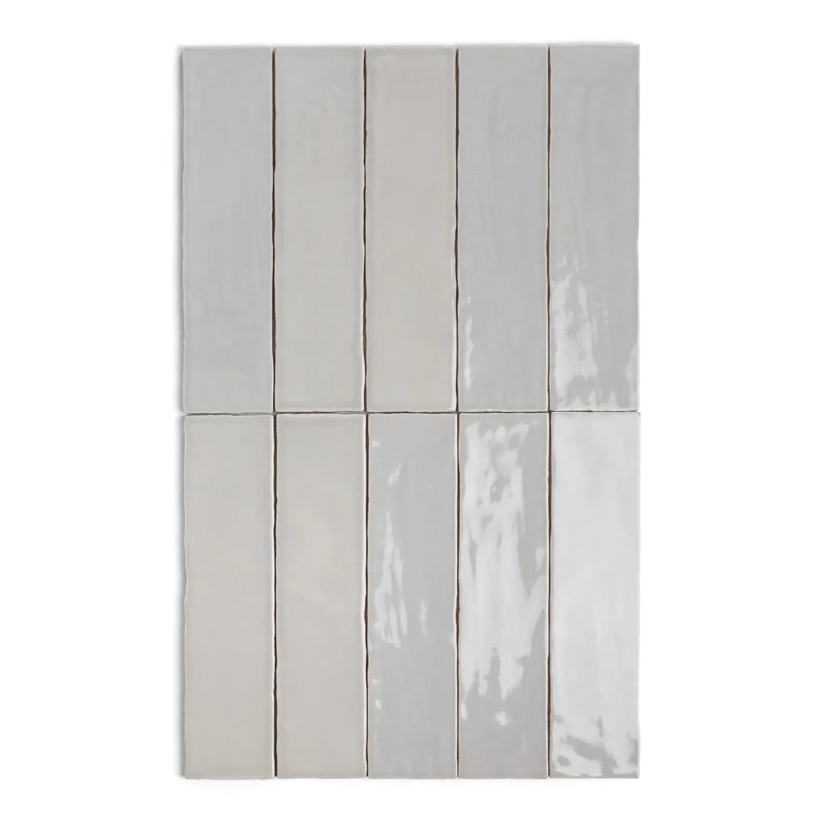 Close-up of bespoke grigio rustic ceramic tile laid in vertical stacked pattern