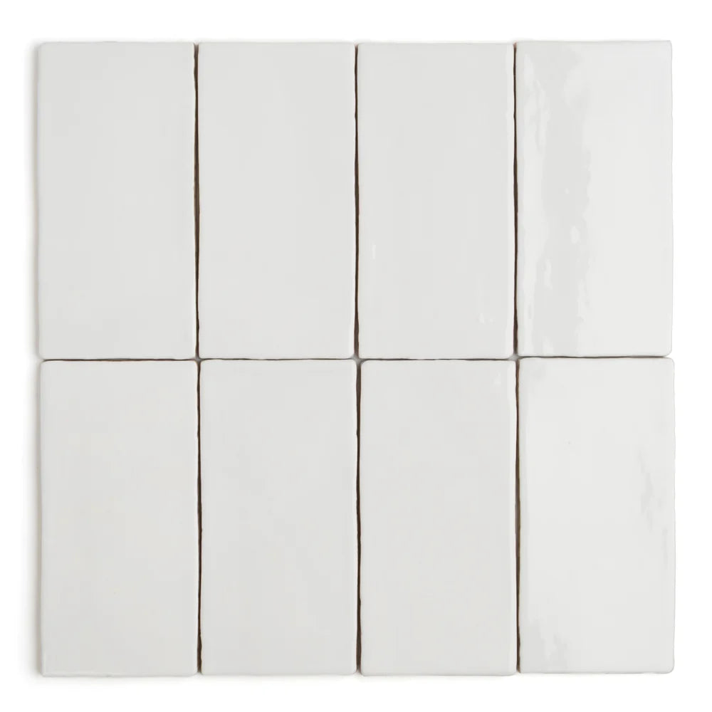 Bespoke White ceramic wall tile with clean white finish, decorative wall tile ideal for bathroom walls and kitchen splashbacks