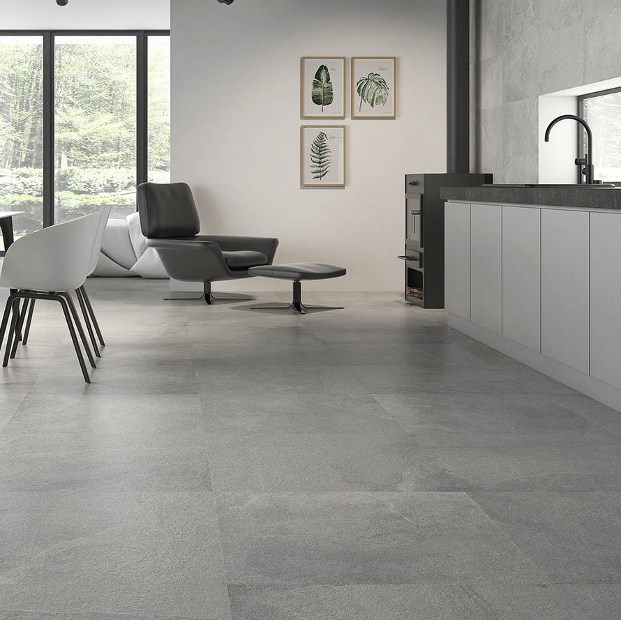 Stylish kitchen with Blend grey floor tile
