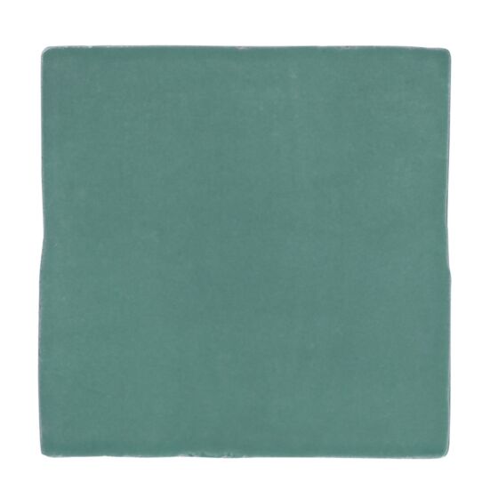 Close up of Bold turquoise gloss ceramic tile for bathroom and kitchen wall applications