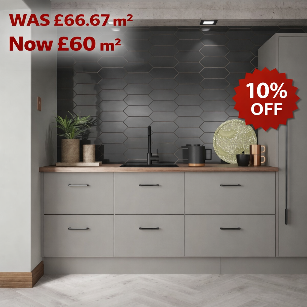 Form Charcoal Tile 10x30cm