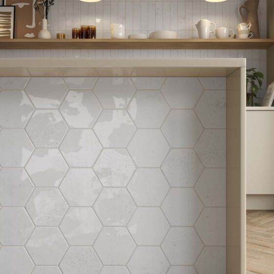 Wish White Hexagon Tile 15x17.3cm