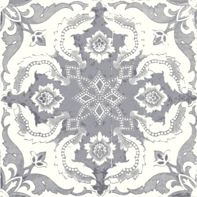 Morocco grey patterned matte wall and floor tiles