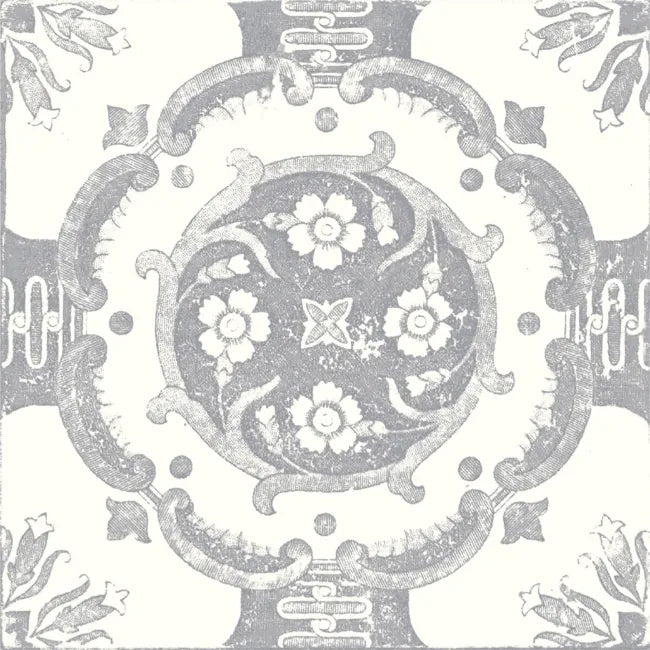 Morocco grey patterned wall and floor tiles