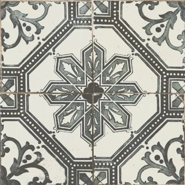 Close up of morocco multi coloured patterned wall and floor tiles