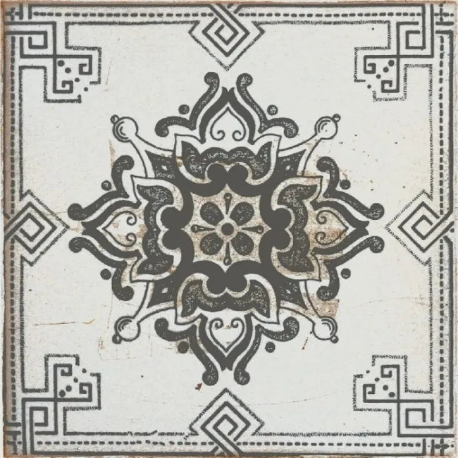 Close up of morocco multi coloured patterned matte wall and floor tiles