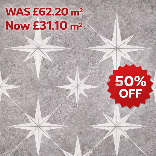 Close up of Orb grey pattern matt tile suitable for bathroom and kitchen surfaces