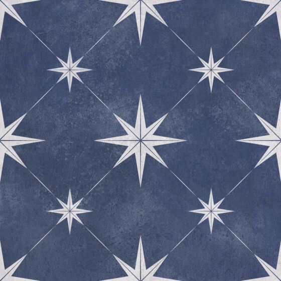 Close up of contemporary Orb blue patterned tile suitable for bathroom and kitchen surfaces