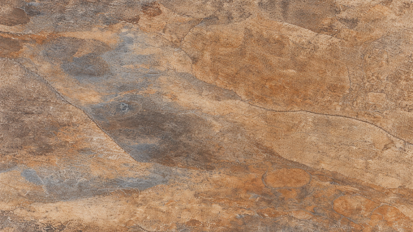 Close up of contemporary rockface brown stone effect tile suitable for walls and flooring