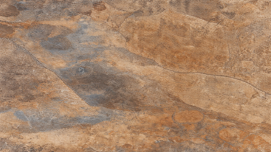 Close up of contemporary rockface brown stone effect tile suitable for walls and flooring