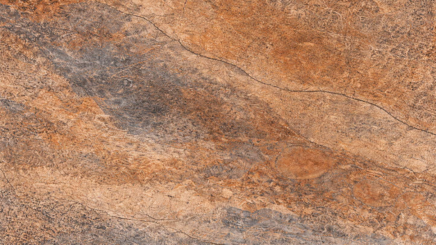 Close up of rockface brown matt stone effect tile suitable for walls and flooring