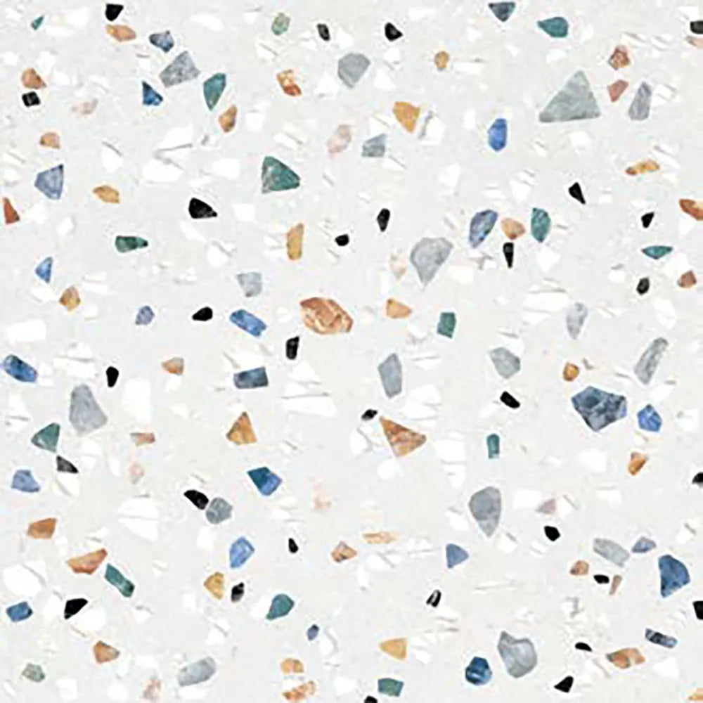 Close up of Tutti Frutti multi coloured terrazzo style wall and floor tile for kitchens and bathrooms 