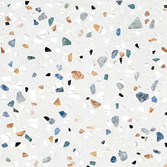 Close up of Tutti Frutti multi coloured terrazzo style wall and floor tile for kitchens and bathrooms 