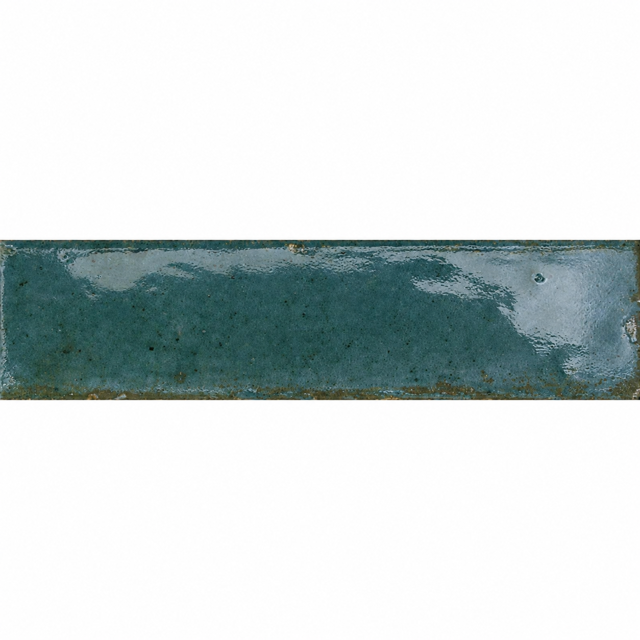 Close up of Wish Blue Brick Gloss Wall Tiles featuring a rich blue colour and glossy finish.
