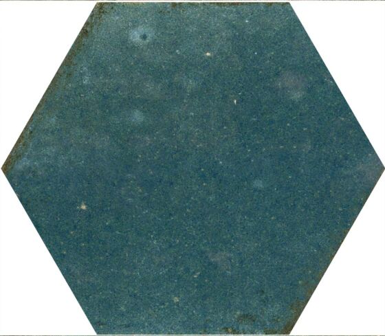 Close up of Wish blue hexagon gloss wall tiles 