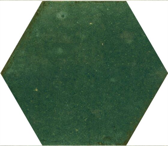Closs up of Wish green hexagon gloss wall tile 
