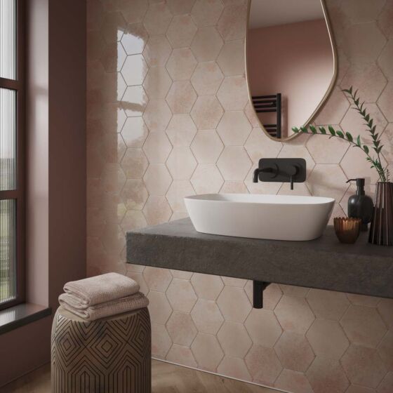 Wish Rose Hexagon Tile 15x17.3cm