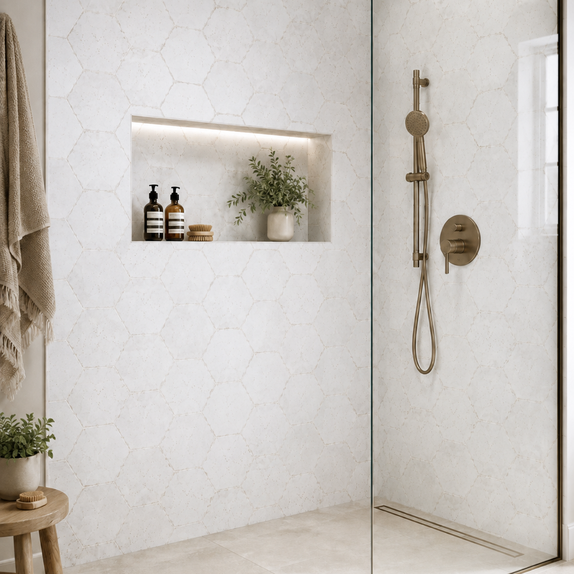 Wish White Hexagon Tile 15x17.3cm